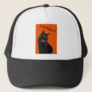 Camionero Gorra Halloween Feliz de Gato Negro