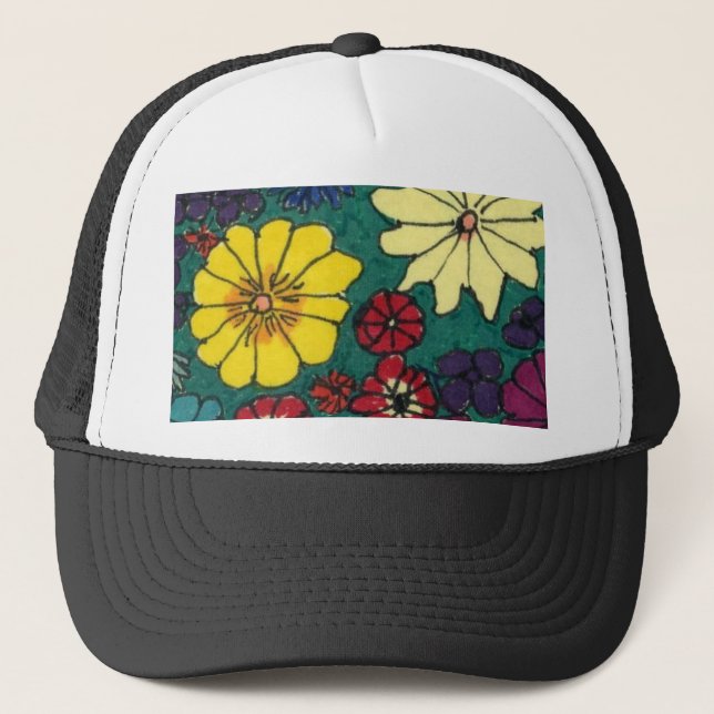 Camionero Gorra Jardín de Flores (Anverso)
