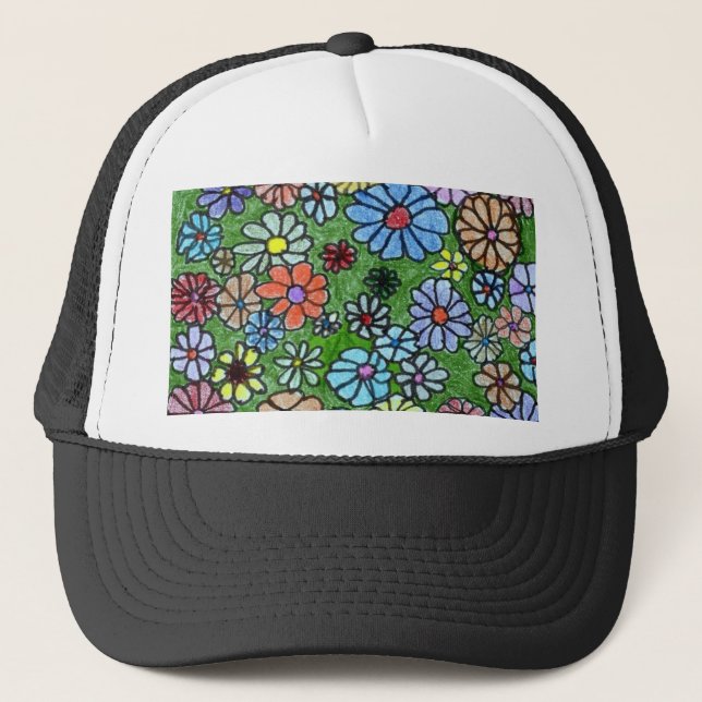 Camionero Gorra Jardín de Flores (Anverso)