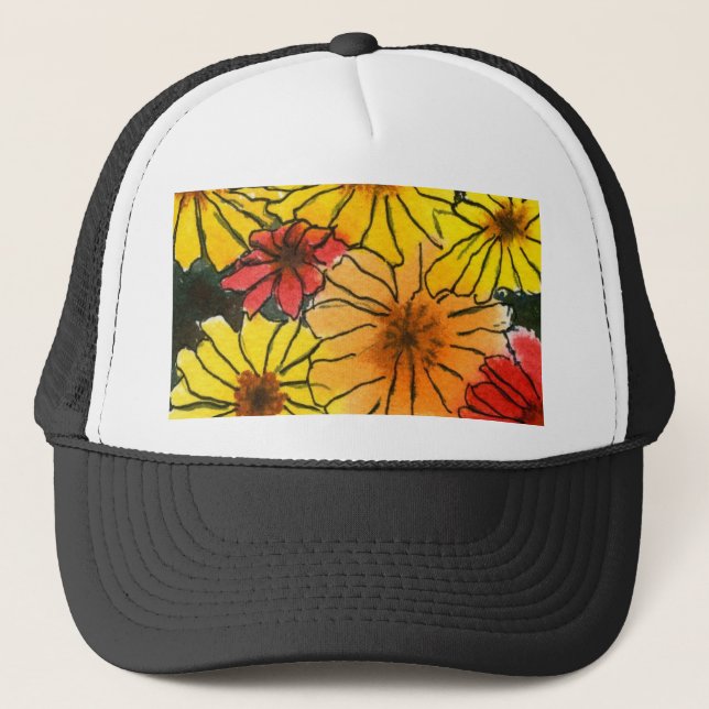 Camionero Gorra Jardín de Flores (Anverso)