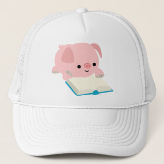 Camionero Gorra lindo del cochinillo de la lectura del