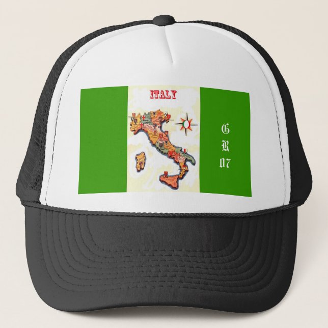 Camionero Gorra mapa de Italy (Anverso)