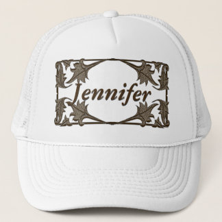 Camionero Gorra - Marco de frenado de plomo con nombre (negr