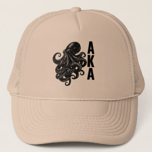 Camionero Gorra Minimalista de Pulpo Negro AKA - Estética