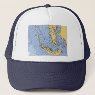 Camionero Gorra náutico de la carta de la Florida de la isl