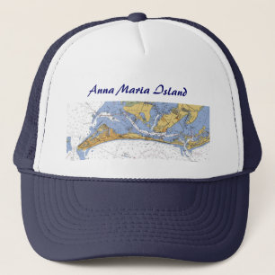 Camionero Gorra náutico de la carta de la Florida de la isla