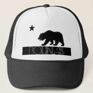 Camionero Gorra negro de la bandera del oso blanco de