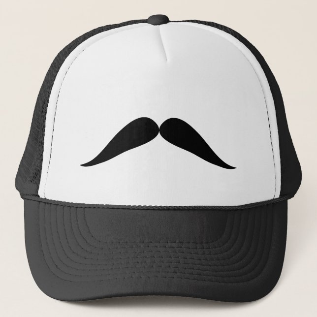 Camionero Gorra negro de la diversión del bigote (Anverso)