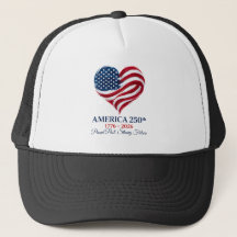 Gorra Patriótica Corazón de Bandera de América 250