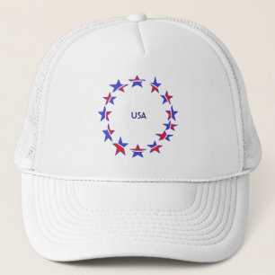Camionero Gorra Patriótica de Estrellas y Tiras.