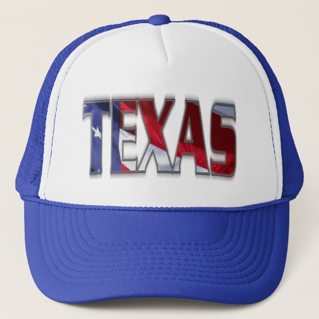Camionero Gorra Patriótico de Texas y Bandera Estadounidense (Anverso)
