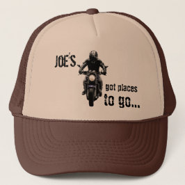 Camionero Gorra personalizada de motocicleta marrón y bronce