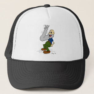 Camionero Gorra Personalizado de barba de anciano ondeando