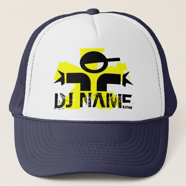 Camionero Gorra personalizado de DJ con nombre de encargo (Anverso)