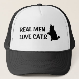 Camionero Gorra real de los gatos del amor de los hombres