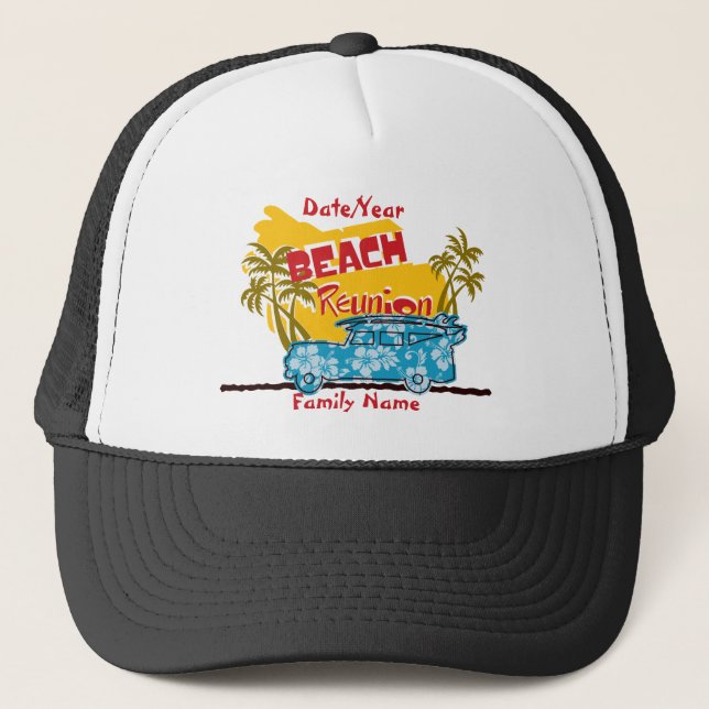 Camionero Gorra Reunión de Verano de la Playa de Diversión (Anverso)