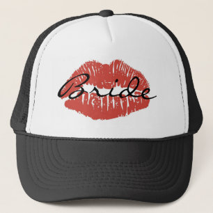 Camionero Gorra rojo de la novia del beso de los labios