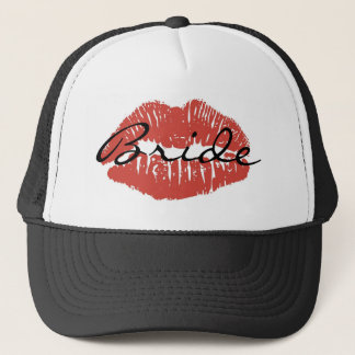 Camionero Gorra rojo de la novia del beso de los labios