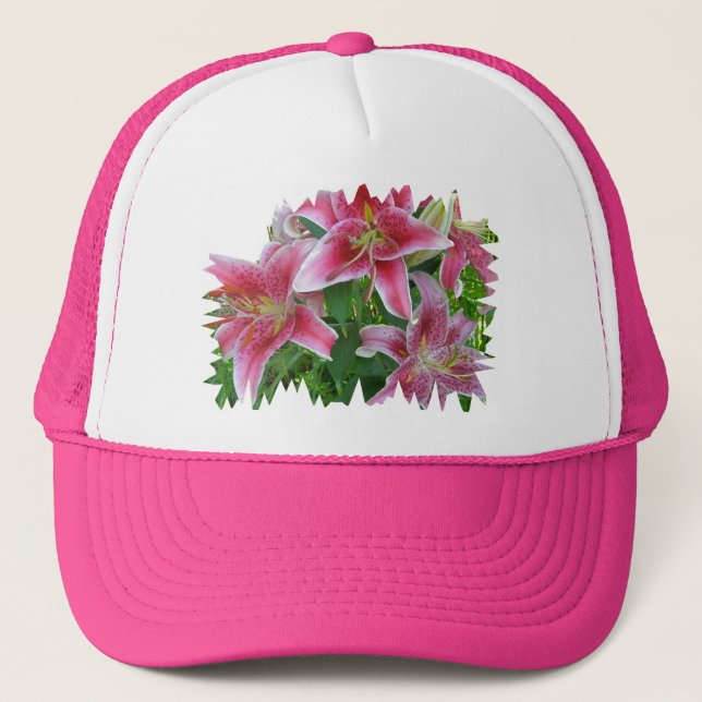 Camionero Gorra rosa de Star Gazer Lilies (Anverso)