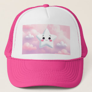 Camionero Gorra rosa del cielo rosa de una estrella corta