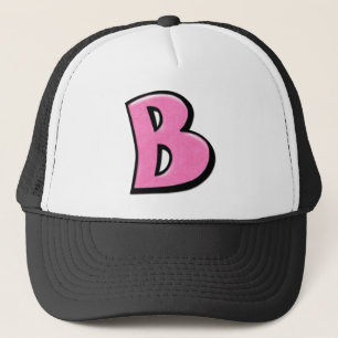 Camionero Gorra rosado B de las letras silvestres