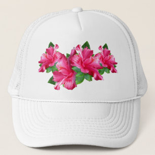 Camionero Gorra rosado de la reina del hibisco