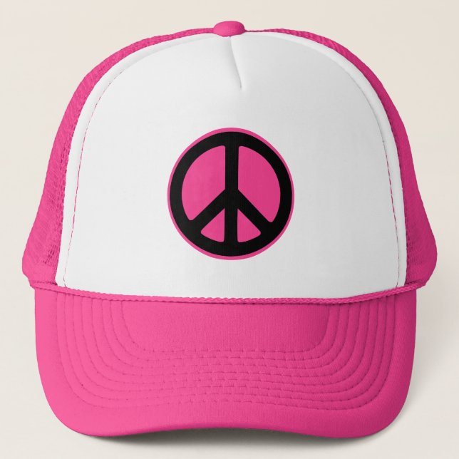Camionero Gorra Símbolo de Paz Rosa (Anverso)