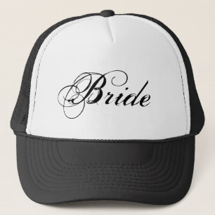 Camionero Gorra simple blanco negro de la novia