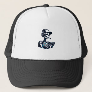 Camionero Gorra Skeleton Gamer - Tapa de juegos de cráneo de