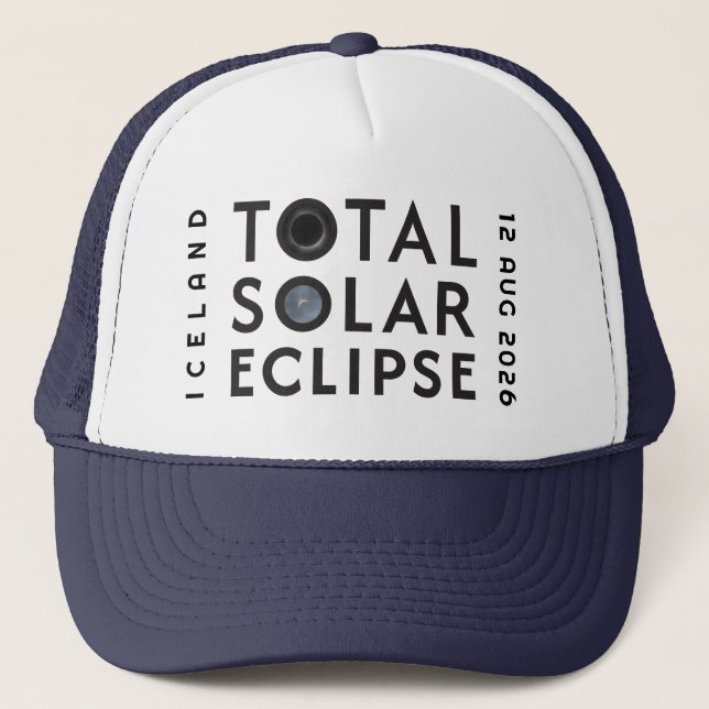 Camionero Gorra total de eclipse solar con fecha de Personal (Anverso)