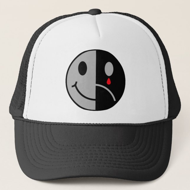 Camionero Gorra triste de la cara de la cara feliz (Anverso)