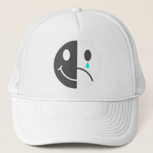 Camionero Gorra triste de la cara de la cara feliz