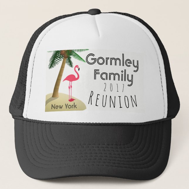 Camionero Gorra tropical de la reunión de familia de la (Anverso)