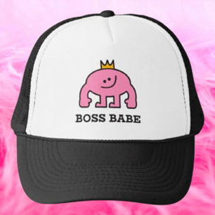 Camionero Gorra Trucker de Figura de Camión Rosa Corona Boss