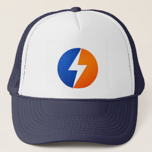 Camionero Gorra Trucker Logo de Perno Cargado – Azul y Naran