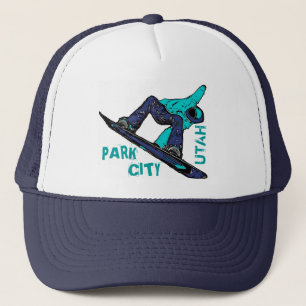 Camionero Gorra verde azulado del snowboarder de Park City