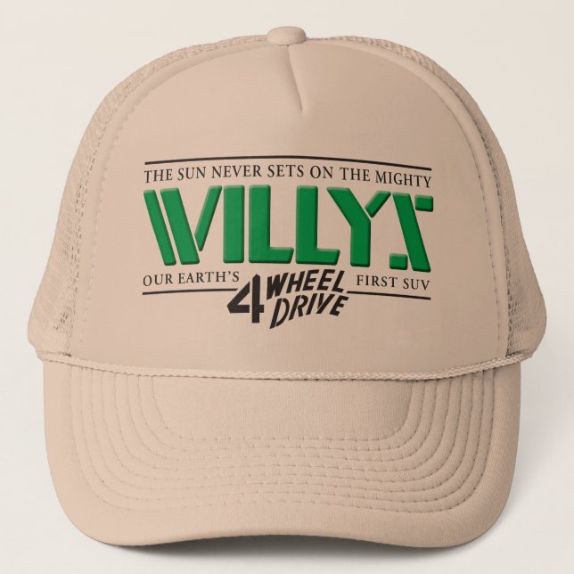 Camionero Gorra verde de Willys 4WD (Anverso)