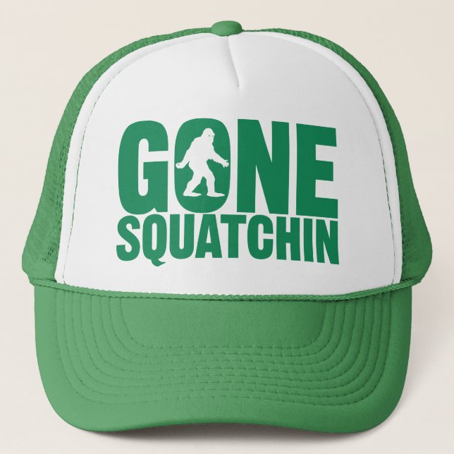 Camionero Gorra verde ido de las letras de Squatchin (Anverso)