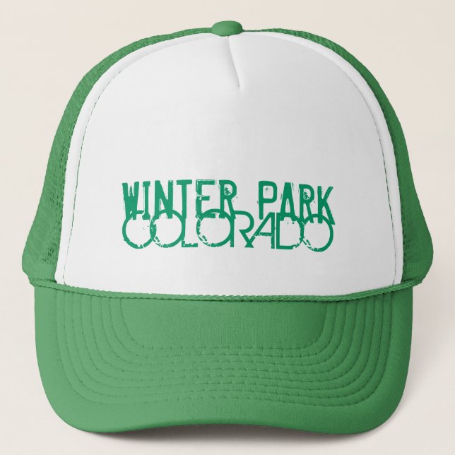 Camionero Gorra verde simple de Winter Park Colorado (Anverso)