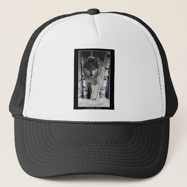 Camionero Gray Pack Wolf Alpha Gorra de Arte de Vida Silvest (Anverso)