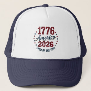 Camionero Grunge América 1776 - 2026 Tierra de Libres Gorra