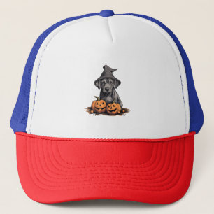 Camionero Halloween Gorra de Brujas Calabaza Perro Gran Dane