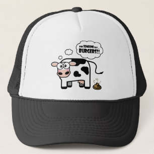 Camionero ¡Hamburguesas?! Gorra divertido de la vaca