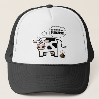 Camionero ¡Hamburguesas?! Gorra divertido de la vaca