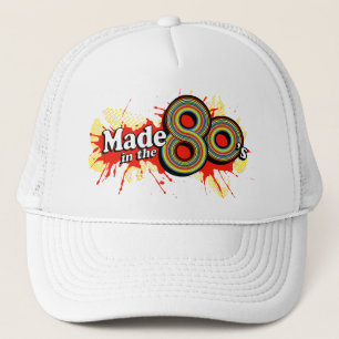 Camionero Hecho en el gorra rojo del splat de los años 80