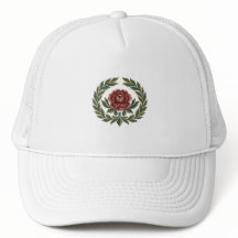 Hermosa gorra con estampado floral de arte popular