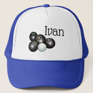 Camionero Iván Nombre Con Diseño De Bolas De Césped, Gorra D