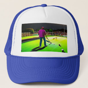 Camionero Jugando bolos de césped brillante, Gorra de camion