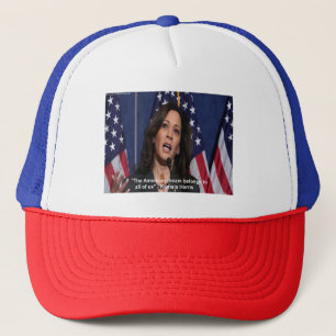 Camionero Kamala Harris y la gorra de la cotización de un su