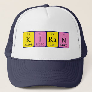 Camionero Kiran gorra de nombre de tabla periódica